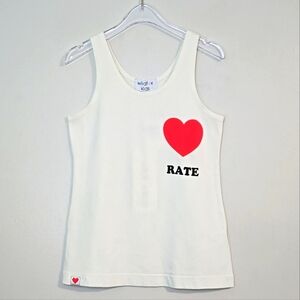 🔥FINAL💲⬇️Wildfox Kids Cream 100% Cotton "❤️ RATE" Tank Top, Size 10-12* ~ NWT